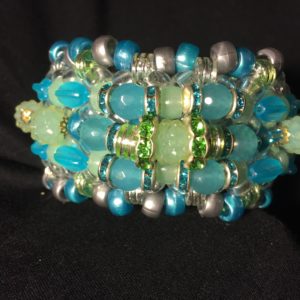 Round blue kandi cuff