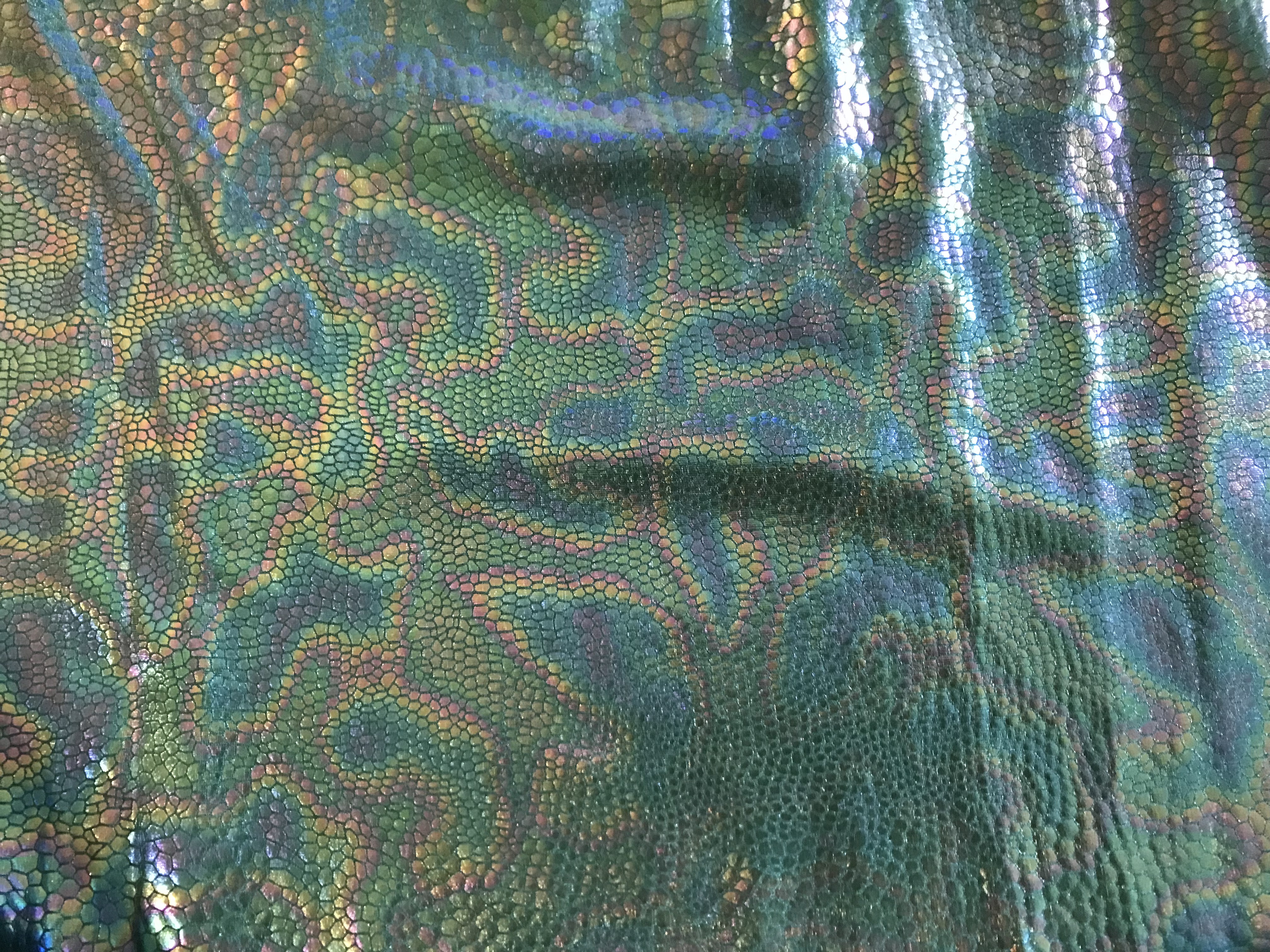 Holographic Green fabric 2 yards